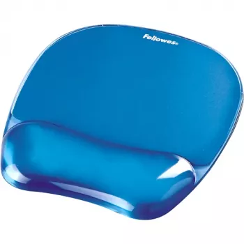 Fellowes Maus Mat Wrist Support - Crystals Gel Mauspad mit rutschfester Gummibasis - Ergonomische Mausmatte für Computer, Laptop, Home-Office – Kompatibel mit Laser- und optischen Mäusen – Blau