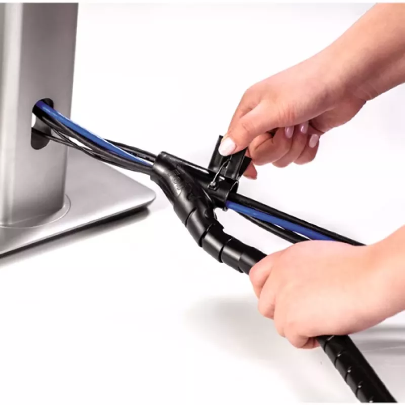 Fellowes CableZip - Schwarz, Kabelhülle, Schreibtisch, Schwarz