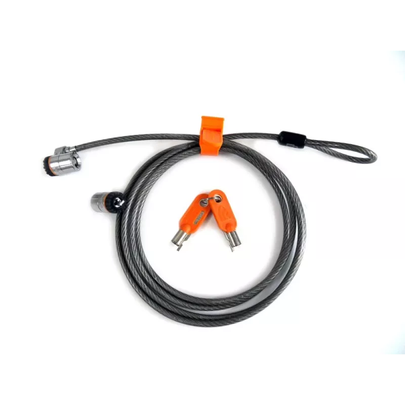 Kensington MicroSaver® Keyed Twin Laptop Lock, 2,2 m, Rundschlüssel, Stahl