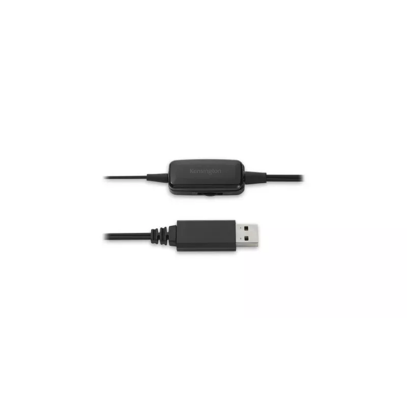Kensington USB-Mono-Headset mit Inline-Bedienelementen, Kabelgebunden, Büro/Callcenter, Headset, Schwarz