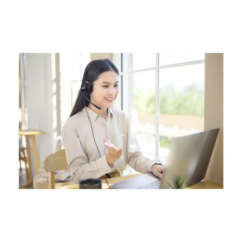 Kensington USB-Mono-Headset mit Inline-Bedienelementen, Kabelgebunden, Büro/Callcenter, Headset, Schwarz