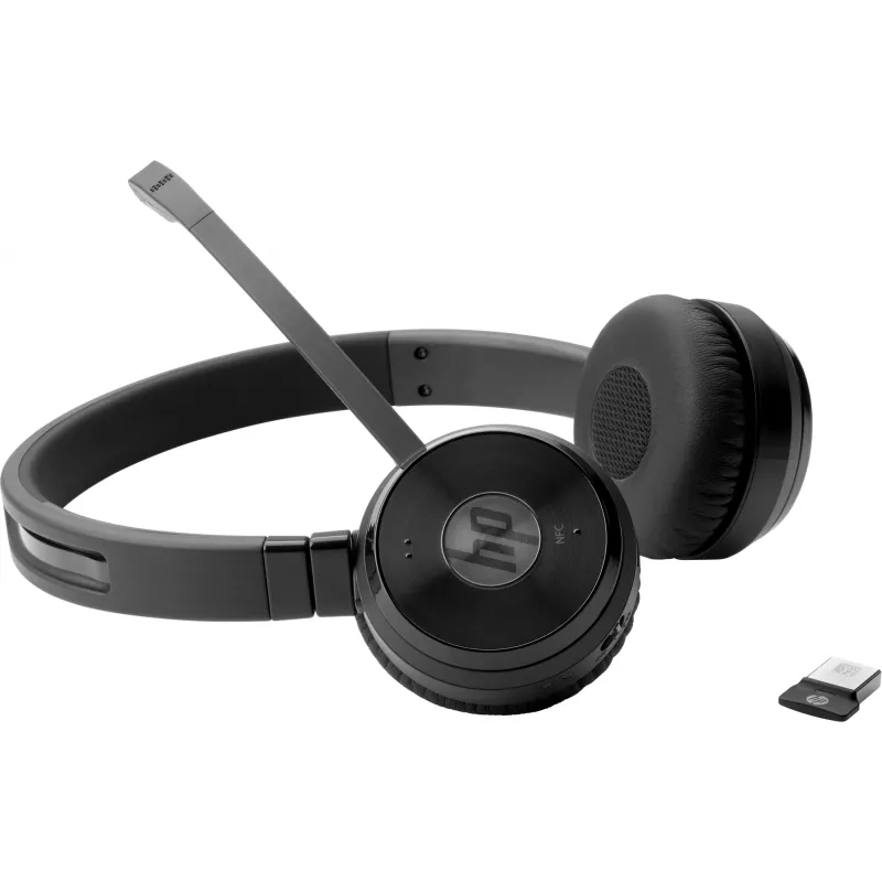HP UC Wireless Duo Headset, Kabellos, Büro/Callcenter, 310 g, Headset, Schwarz