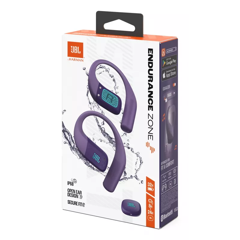 Headset JBL Endurance Zone Wireless Open-Ear Sports Bluetooth – Violett, 20–20000 Hz, 89,6 g