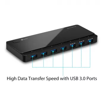 TP-Link UH700 Schnittstellen-Hub USB 3.2 Gen 1 (3.1 Gen 1) Micro-B 5000 Mbit/s Schwarz