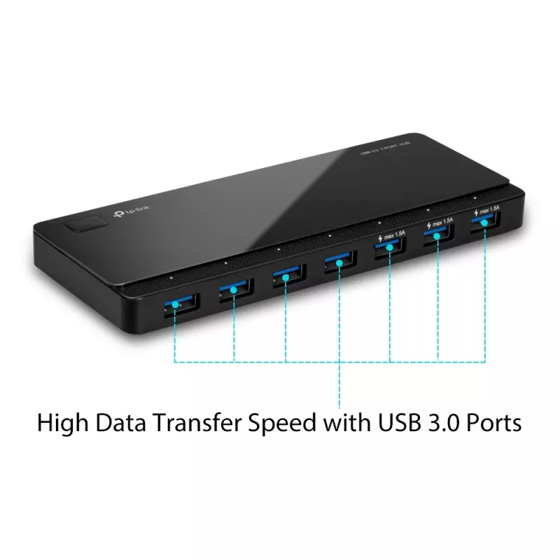 TP-Link UH700 Schnittstellen-Hub USB 3.2 Gen 1 (3.1 Gen 1) Micro-B 5000 Mbit/s Schwarz