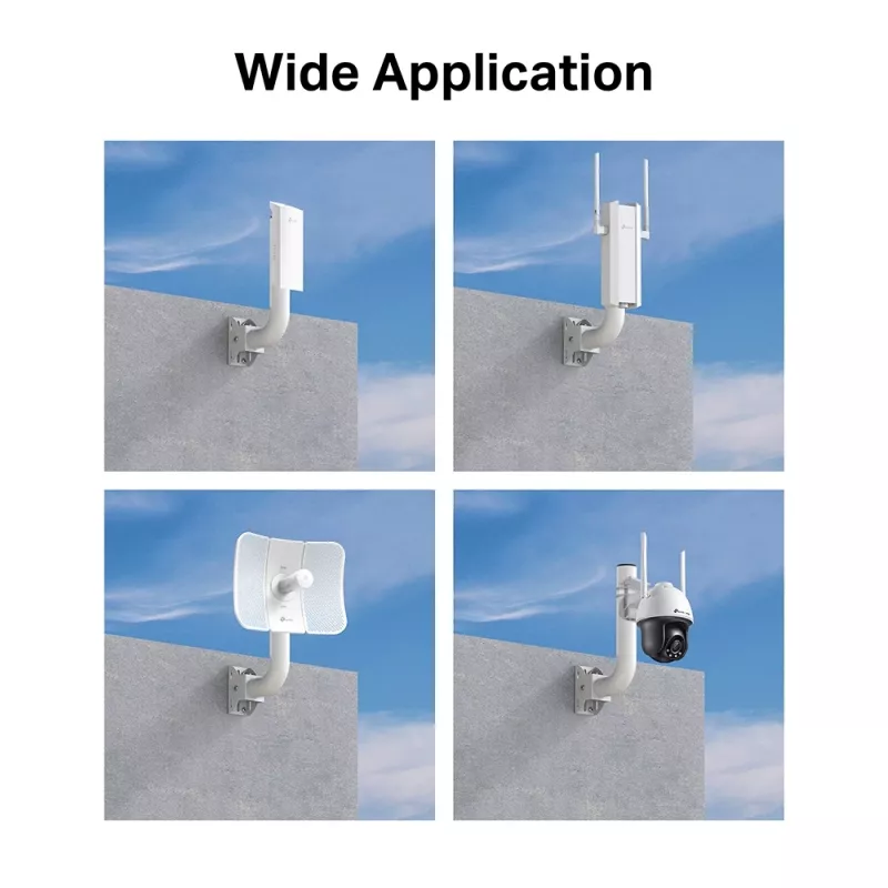 TP-Link Omada Mast-/Wandmontageset für Outdoor-Access-Point, WLAN-Access-Point-Halterung, Weiß, Edelstahl, TP-Link, 400 g, 1 Stk.