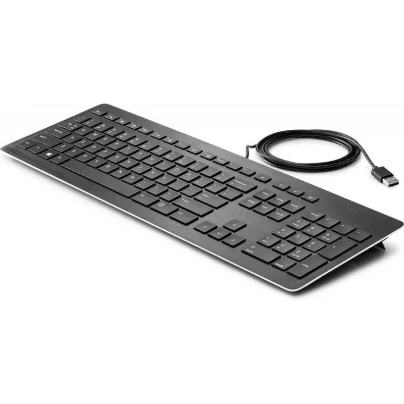 HP USB Premium Tastatur, Full-Size (100 %), Kabelgebunden, USB, Membran, Schwarz