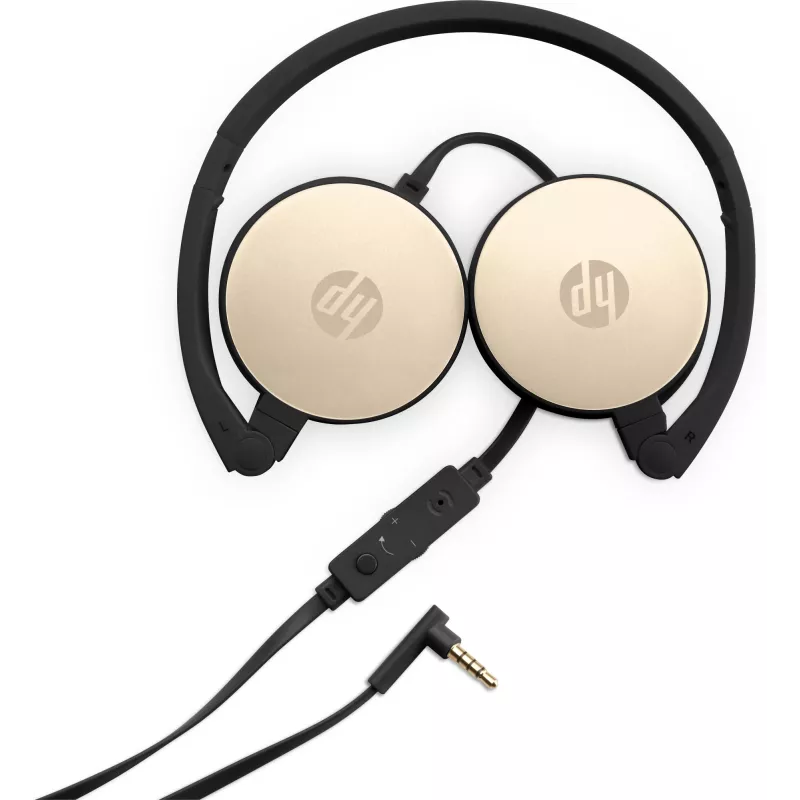 HP Stereo Headset H2800 (Schwarz mit Seidengold), Kabelgebunden, Anrufe/Musik, 125 g, Headset, Schwarz, Gold