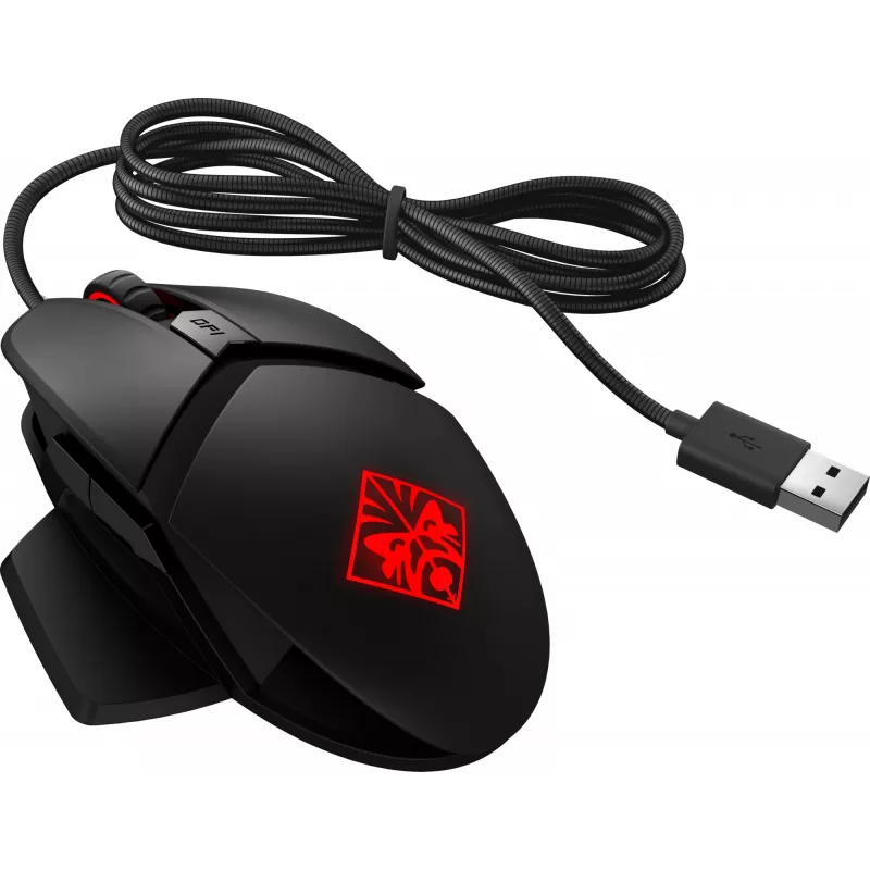 HP OMEN by Reactor Maus, Rechtshänder, Optisch, USB Typ-A, 16000 DPI, 0,2 ms, Schwarz