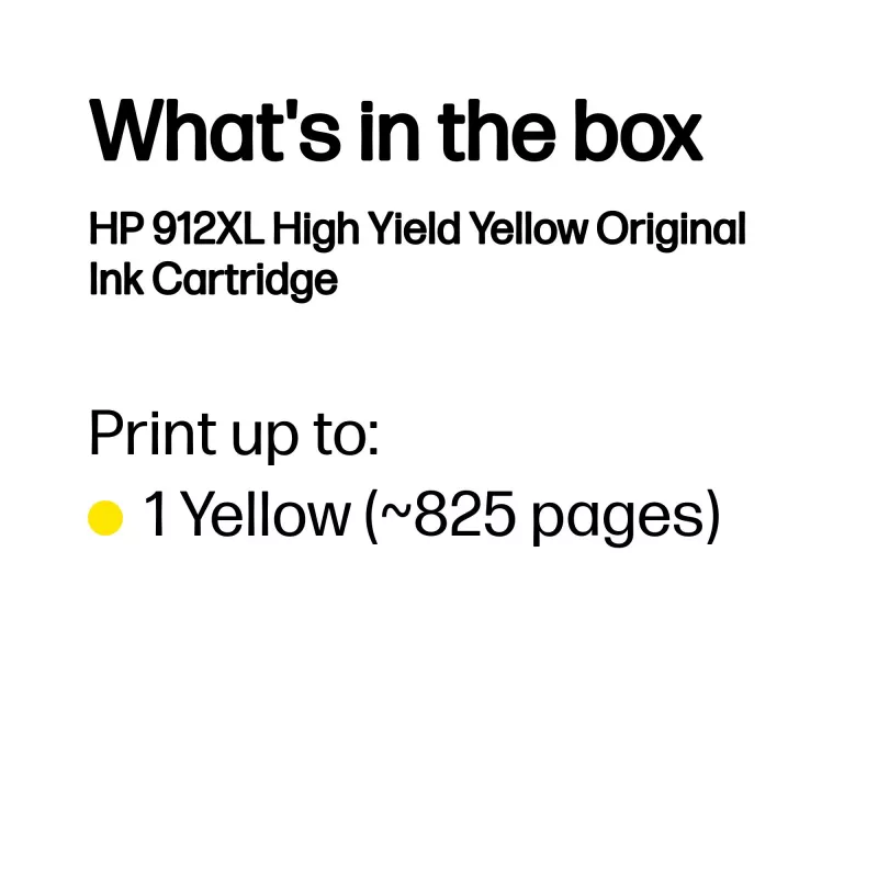 HP 912XL Hohe Reichweite Gelb Original Tintenpatrone, Gelb, 1 Stück, 700 Seiten