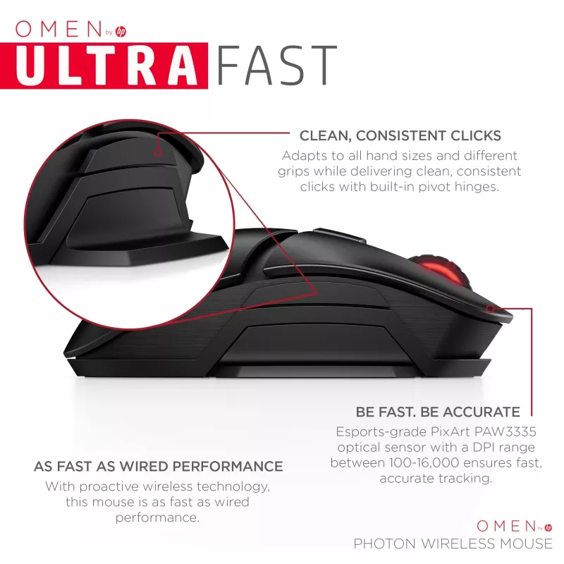 Maus HP OMEN by Photon Wireless Bluetooth USB Typ-A