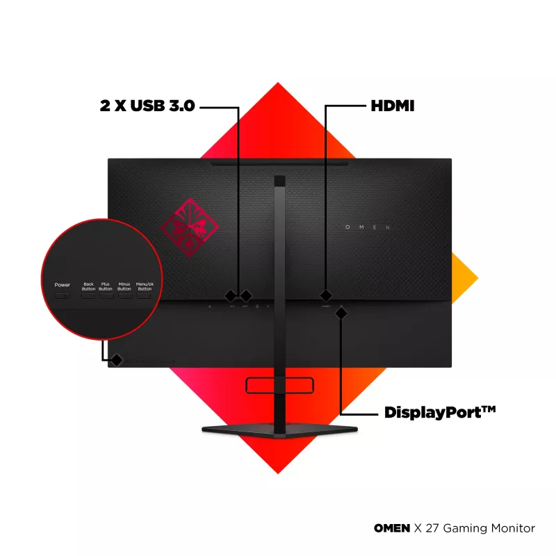 HP OMEN X 27 Computerbildschirm 68,6 cm (27 Zoll) 2560 x 1440 Pixel Quad HD Schwarz (generalüberholt)