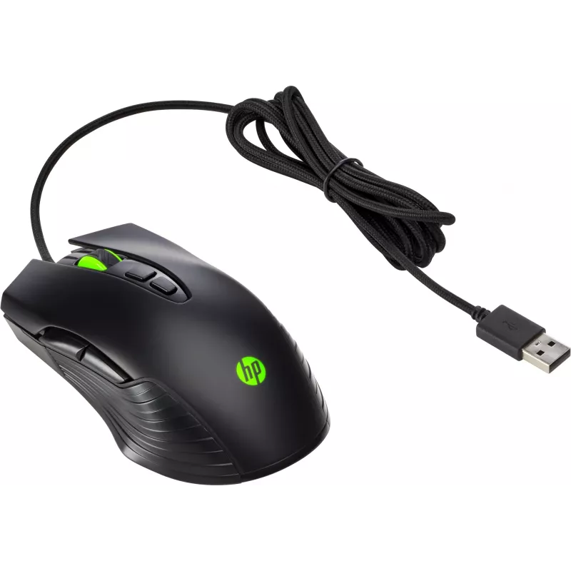 HP X220 Hintergrundbeleuchtete Gaming-Maus, beidhändig, Optisch, USB Typ-A, 3600 DPI, Schwarz