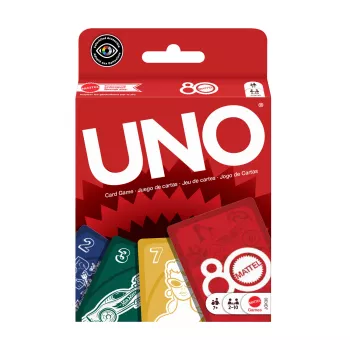 UNO Mattel 80th Ruby Red Kartenspiel für Kinder & Familienabend