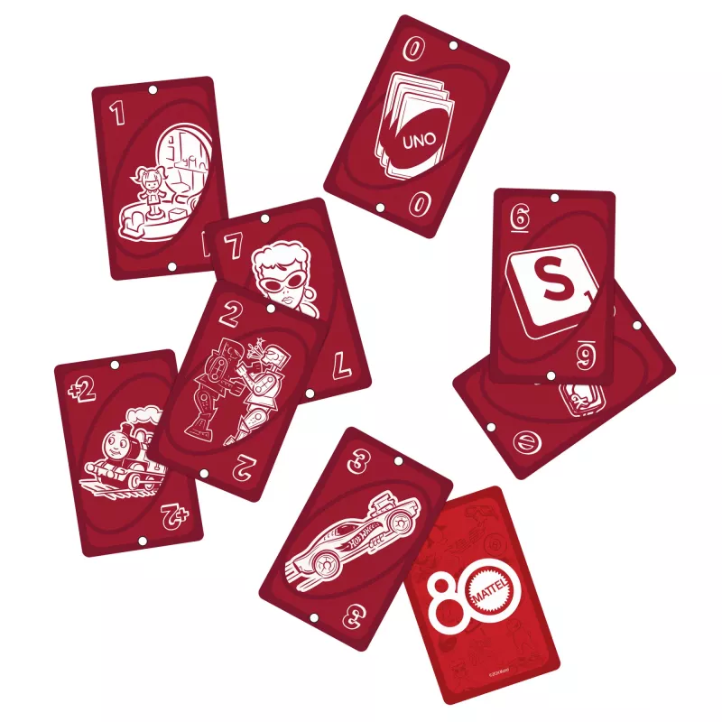 UNO Mattel 80th Ruby Red Kartenspiel für Kinder & Familienabend