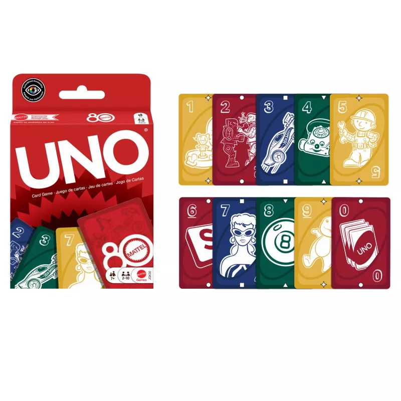 UNO Mattel 80th Ruby Red Kartenspiel für Kinder & Familienabend