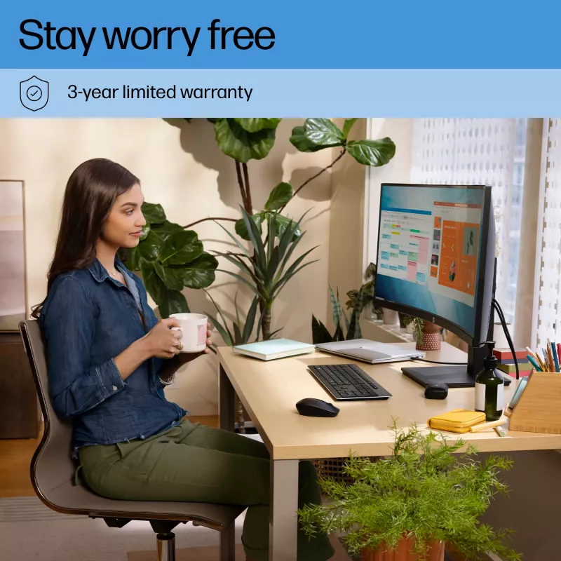 HP P34hc G4 WQHD USB-C Curved Monitor, 86,4 cm (34 Zoll), 3440 x 1440 Pixel, Wide Quad HD, LCD, 5 ms, Schwarz