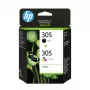 HP 305 2er-Pack Original Tintenpatrone, Schwarz, Cyan, Magenta, Gelb, Farbstoffbasierte Tinte, Pigmentbasierte Tinte, 2 Stück, 120 Seiten, 100 Seiten
