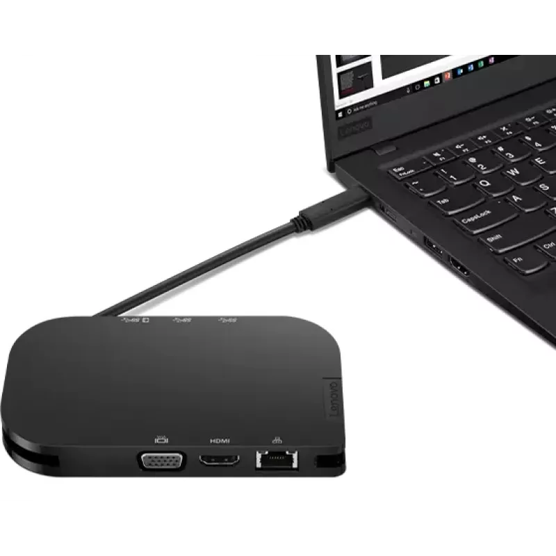 Lenovo 4X91H02421 Schnittstellen-Hub USB Type-C 5000 Mbit/s Schwarz