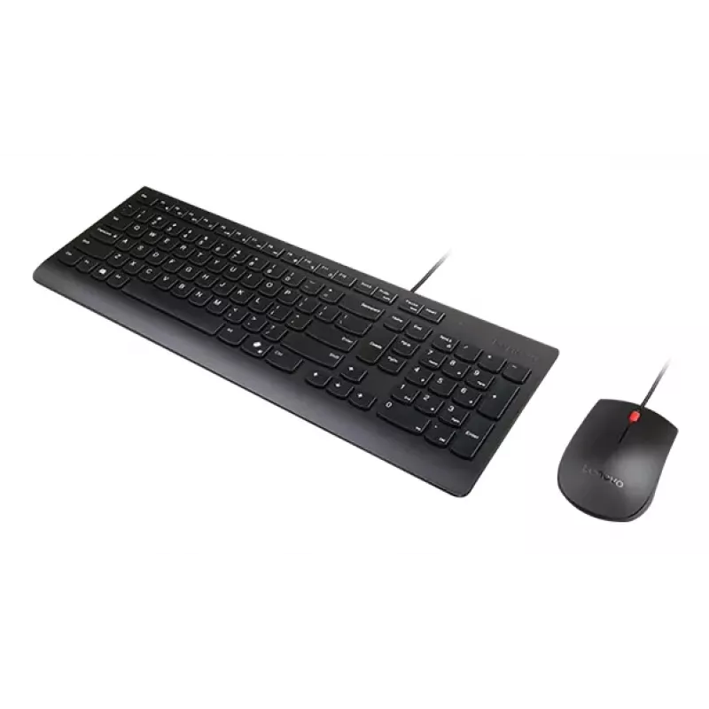 Kabelgebundenes Full-Size-USB-Tastatur- und Maus-Set Lenovo 4X31R64409 — 100 % Layout, 1,8 m Kabel, Schwarz, Dänisch
