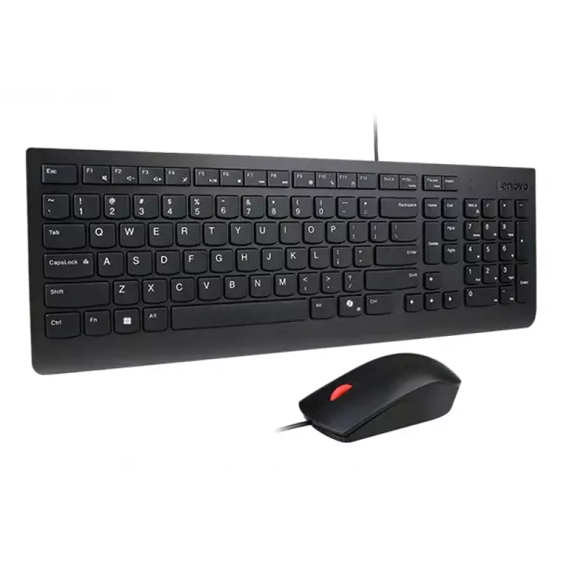 Kabelgebundenes Full-Size-USB-Tastatur- und Maus-Set Lenovo 4X31R64409 — 100 % Layout, 1,8 m Kabel, Schwarz, Dänisch
