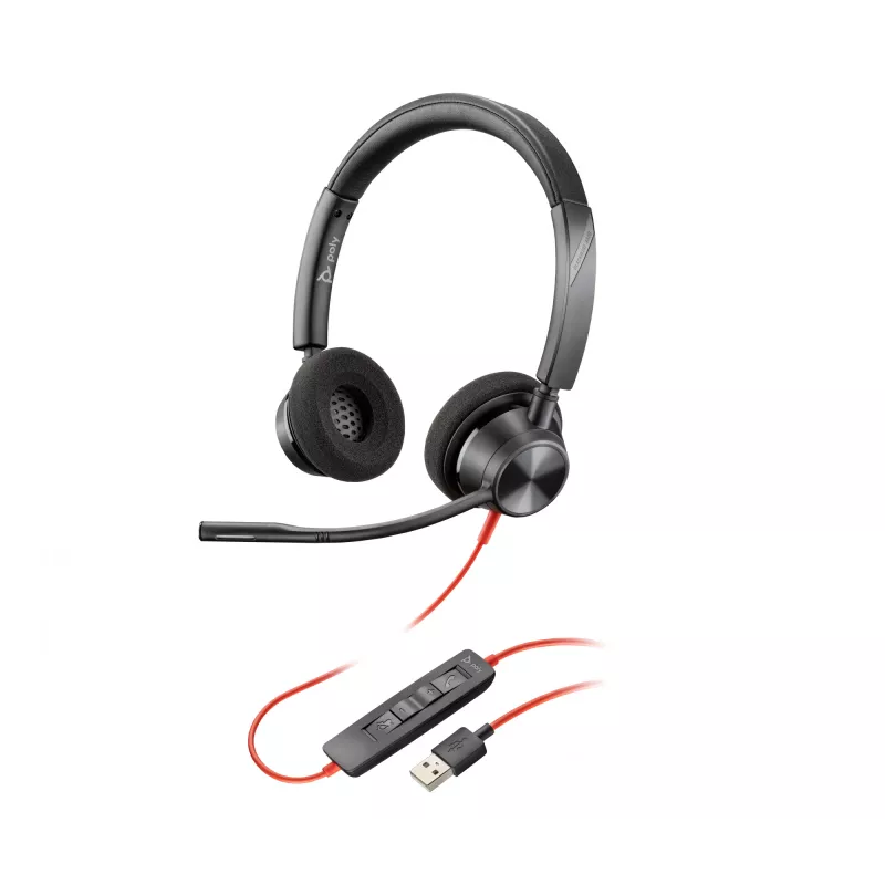 HP Poly Poly Schwarzwire 3320 USB-A Headset, Kabelgebunden, Büro/Callcenter, 130 g, Headset, Schwarz