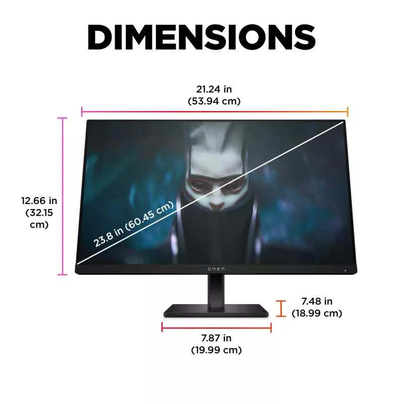 OMEN by HP 60,5 cm (23,8″) FHD 165Hz Gaming-Monitor – OMEN 24