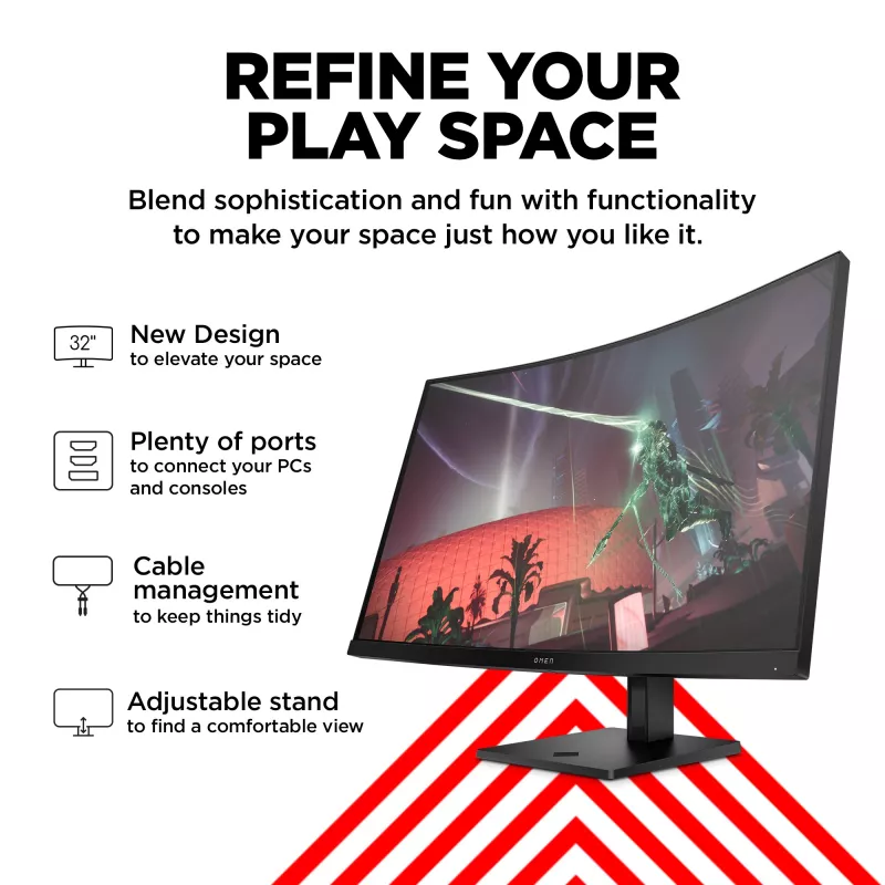 OMEN by HP 31,5 Zoll QHD 165Hz Curved Gaming-Monitor - OMEN 32c