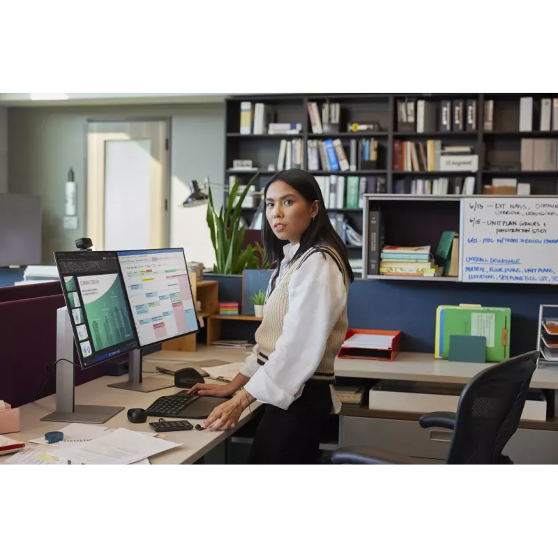 HP 965 Ergonomic Wireless Tastatur, Full-size (100%), Wireless, RF Wireless + Bluetooth, Membrane, Schwarz
