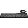 HP 405 Multi-Device kabelgebundene Tastatur mit Hintergrundbeleuchtung, Full-Size (100 %), kabelgebunden, USB, Membran, Schwarz