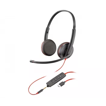 Headset POLY Schwarzwire C3225 Stereo USB-C Kabelgebunden Büro Call Center