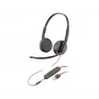 Headset POLY Schwarzwire 3225 Stereo USB-A Kabelgebundenes Büro- und Callcenter-Headset