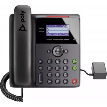 HP Poly Edge B30 IP Phone und PoE-fähig, IP-Telefon, Schwarz, Kabelgebundener Hörer, Tisch/Wand, 4 Leitungen, LCD
