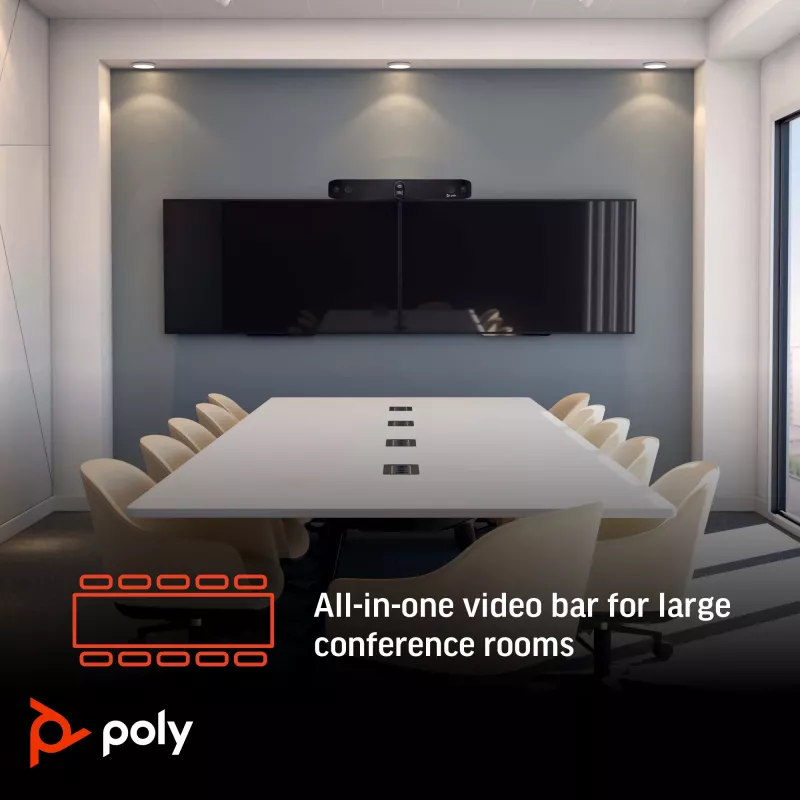 HP Poly Studio X70 All-In-One Video Bar, 357 kg, 0 - 40 °C, 15 - 80%, 840,2 mm, 135,4 mm, 117,3 mm