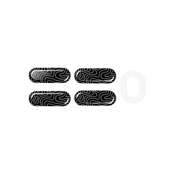 Mausfüße HP HyperX Glass Skates, PTFE auf gehärtetem Glas, 7,7×21,2×0,8 mm, weiß (Paar)