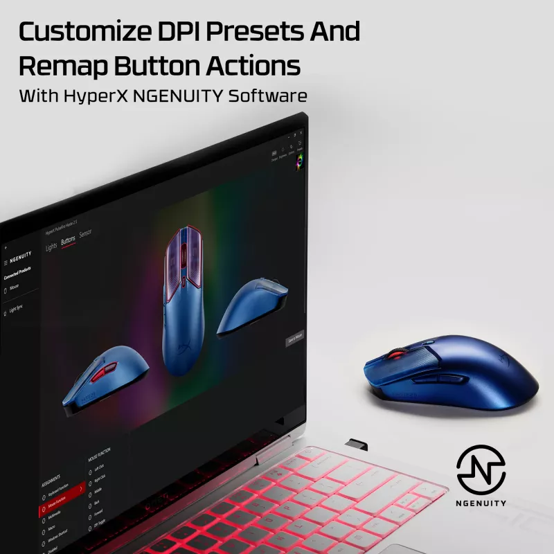 Kabellose Gaming-Maus HP HyperX Pulsefire Haste 2 S Navy 64 g Li-Ion