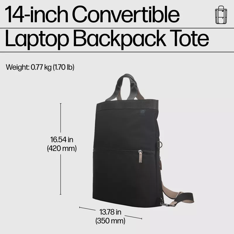 HP 14-Zoll Convertible Laptop Rucksack Tragetasche Taschentyp: Rucksack Maximale Bildschirmgröße: 35,8 cm Gewicht: 770 g