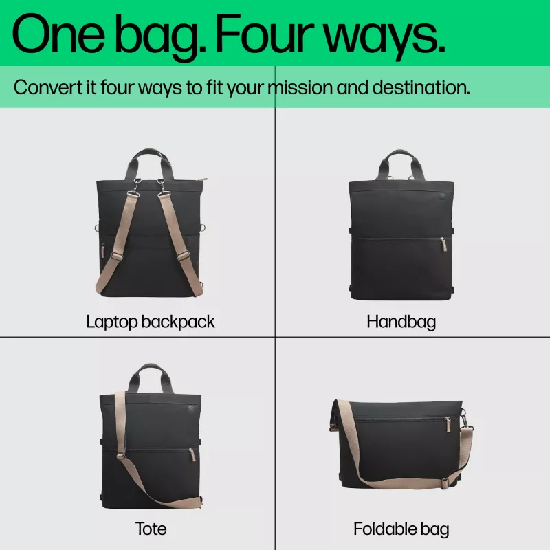 HP 14-Zoll Convertible Laptop Rucksack Tragetasche Taschentyp: Rucksack Maximale Bildschirmgröße: 35,8 cm Gewicht: 770 g