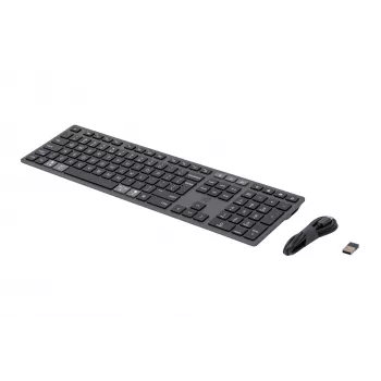 HP 720 Multi-Device Wiederaufladbare drahtlose Tastatur, Full-size (100%), Drahtlos, USB + Bluetooth, Mechanisch, QWERTY, Schwarz