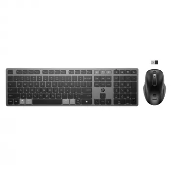 HP 725 Multi-Device Wiederaufladbares Wireless Tastatur-Maus-Set Full-Size Wireless Bluetooth