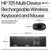 HP 725 Multi-Device Wiederaufladbares Wireless Tastatur-Maus-Set Full-Size Wireless Bluetooth