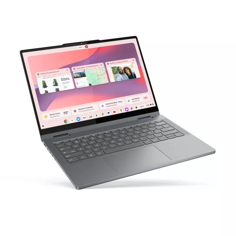 Lenovo Chrome 2in1 14IRU10 Intel Core 5 120U Chromebook 35,6 cm (14 Zoll) Touchscreen WUXGA 8 GB LPDDR5-SDRAM 128 GB UFS Wi-Fi 6E (802.11ax) ChromeOS Englisch Grau