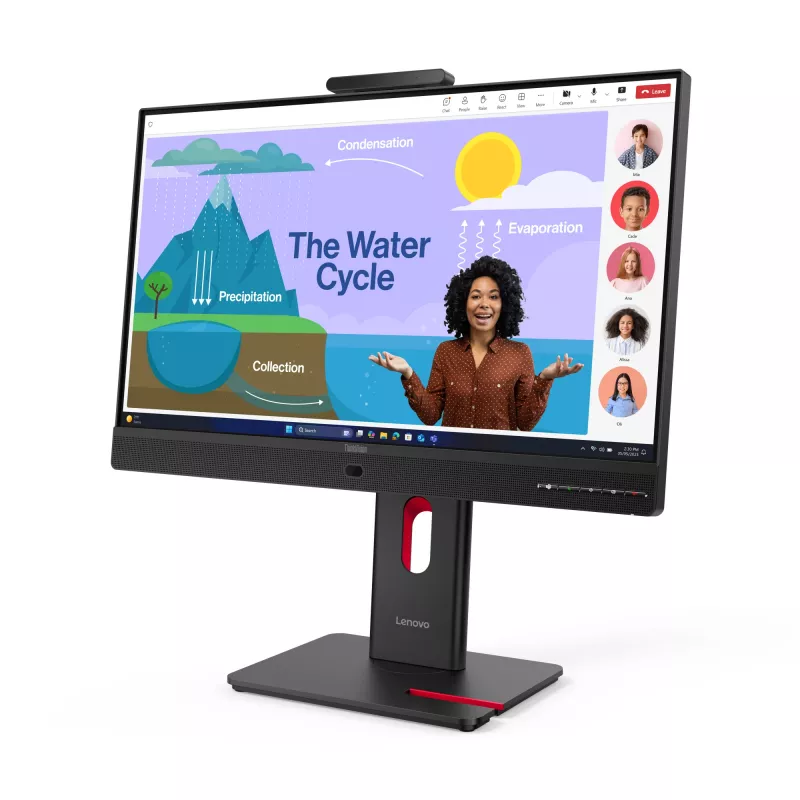 Lenovo ThinkVision T24D-4v Monitor, 60.5 cm (23.8 inch), 1920 x 1080 Pixel, Full HD, LED, 6 ms, Schwarz