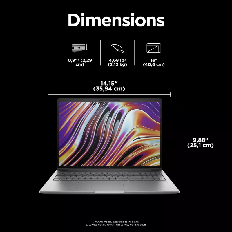 HP ZBook Power G11 A AMD Ryzen™ 7 8845HS Mobile Workstation 40,6 cm (16 Zoll) WUXGA 32 GB DDR5-SDRAM 1 TB SSD NVIDIA RTX A1000 Wi-Fi 6E (802.11ax) Windows 11 Pro AI Workstation, AI PC Grau