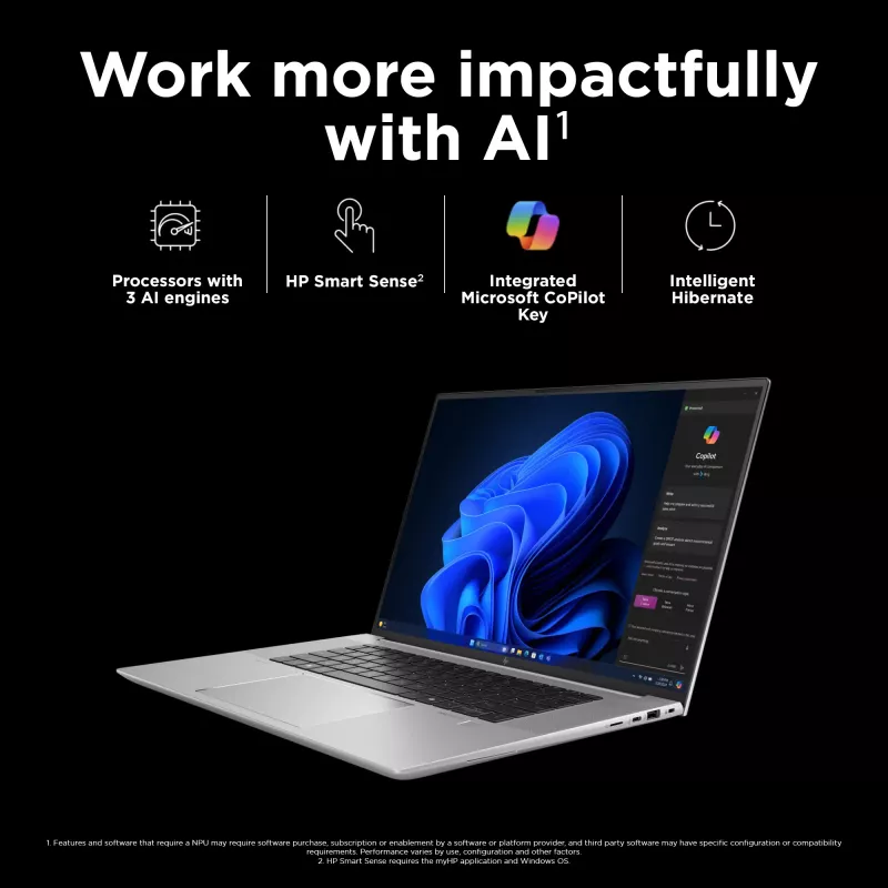 HP ZBook Studio G11 Intel Core Ultra 7 155H 40,6 cm (16 Zoll) WUXGA 32 GB DDR5-SDRAM NVIDIA RTX 2000 Ada Wi-Fi 7 (802.11be) Windows 11 Pro AI Workstation, AI PC