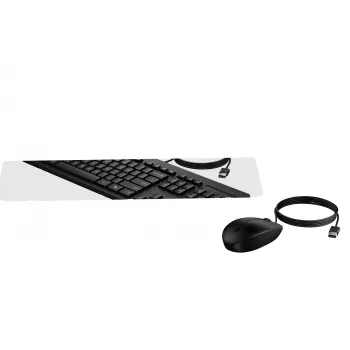 HP 225 Wired Maus and KB G2 Belgien - Englische Lokalisierung AZERTY BE - Maus - AZERTY-Tastatur inklusive Maus Office USB Schwarz