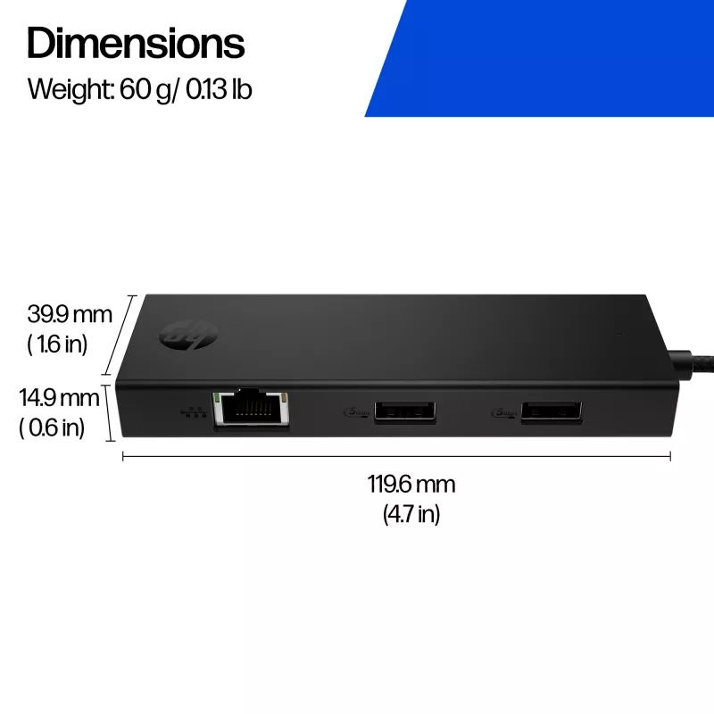 HP Portable USB-C Hub, Vietnam, Business, Forest Stewardship Council (FSC), 119,6 mm, 39,9 mm, 14,9 mm