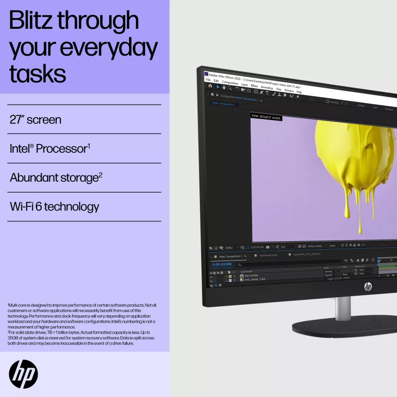 HP All-in-One 27-cr0048na Intel® Core™ i7 i7-1355U 68,6 cm (27 Zoll) 1920 x 1080 Pixel All-in-One-PC 8 GB DDR4-SDRAM 1 TB SSD Windows 11 Home Wi-Fi 6 (802.11ax) Weiß