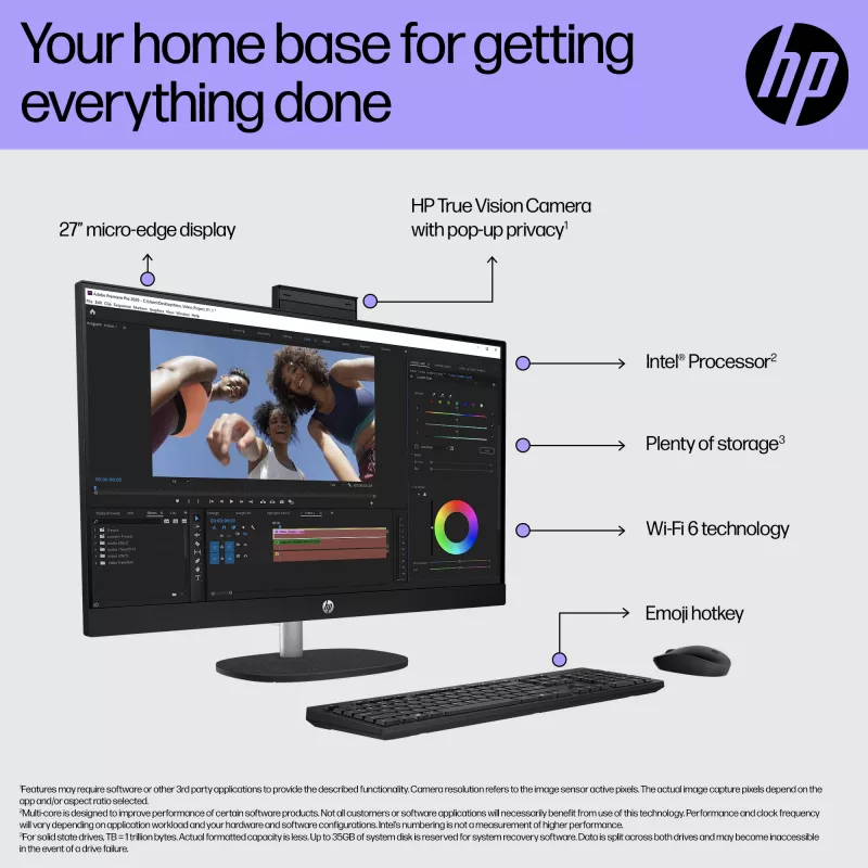 HP All-in-One 27-cr0048na Intel® Core™ i7 i7-1355U 68,6 cm (27 Zoll) 1920 x 1080 Pixel All-in-One-PC 8 GB DDR4-SDRAM 1 TB SSD Windows 11 Home Wi-Fi 6 (802.11ax) Weiß
