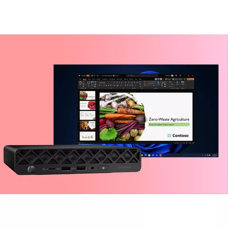 Mini PC HP EliteDesk 8 Mini G1i AI — Intel Core Ultra 7 265T, 16 GB DDR5, 1 TB SSD, Windows 11 Pro, Schwarz